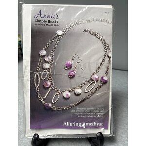 Annies Simply Beads Kit Of The Month Club Alluring Amethyst Necklace/Earrings Cr